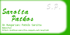 sarolta patkos business card
