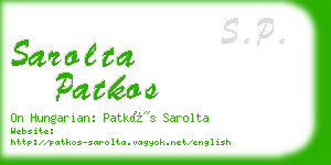 sarolta patkos business card